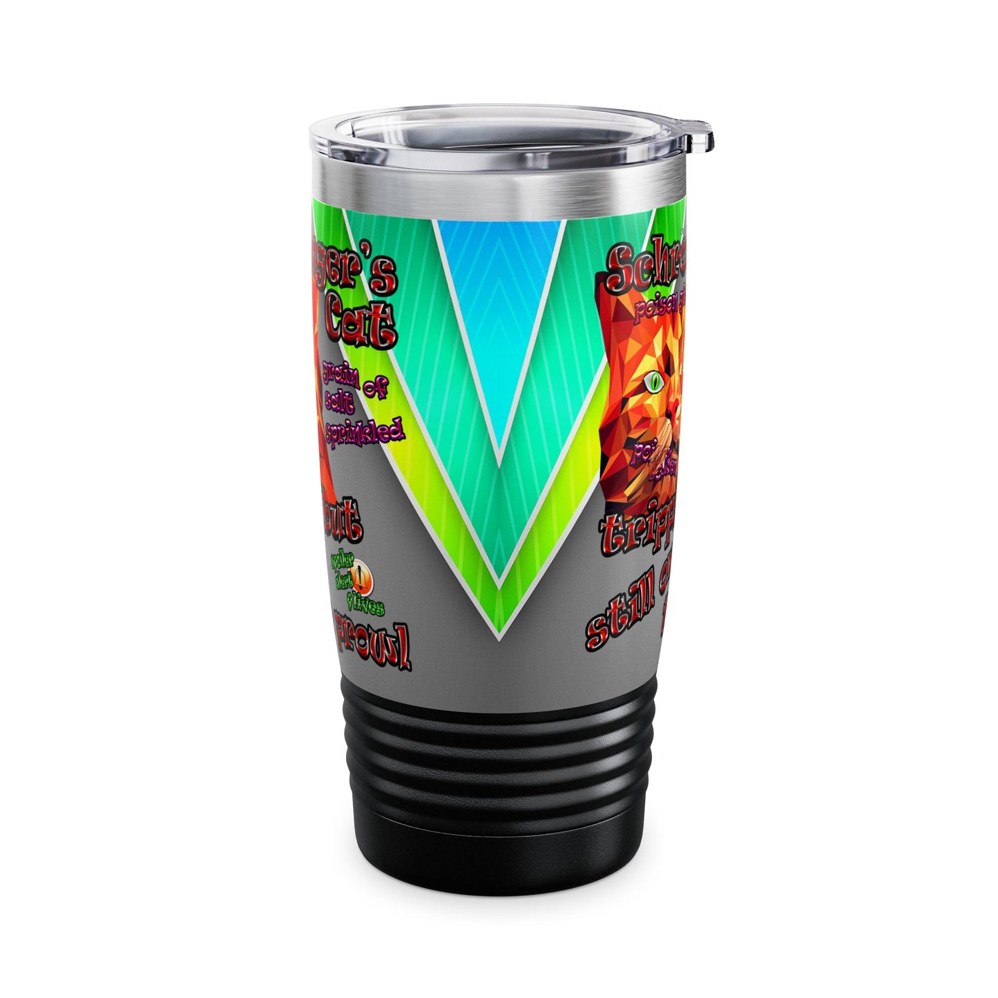 schrodinger's cat - Ringneck Tumbler, 20oz (rainbow split)