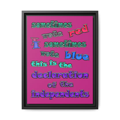 declaration of the independents - framed canvas art (pink)