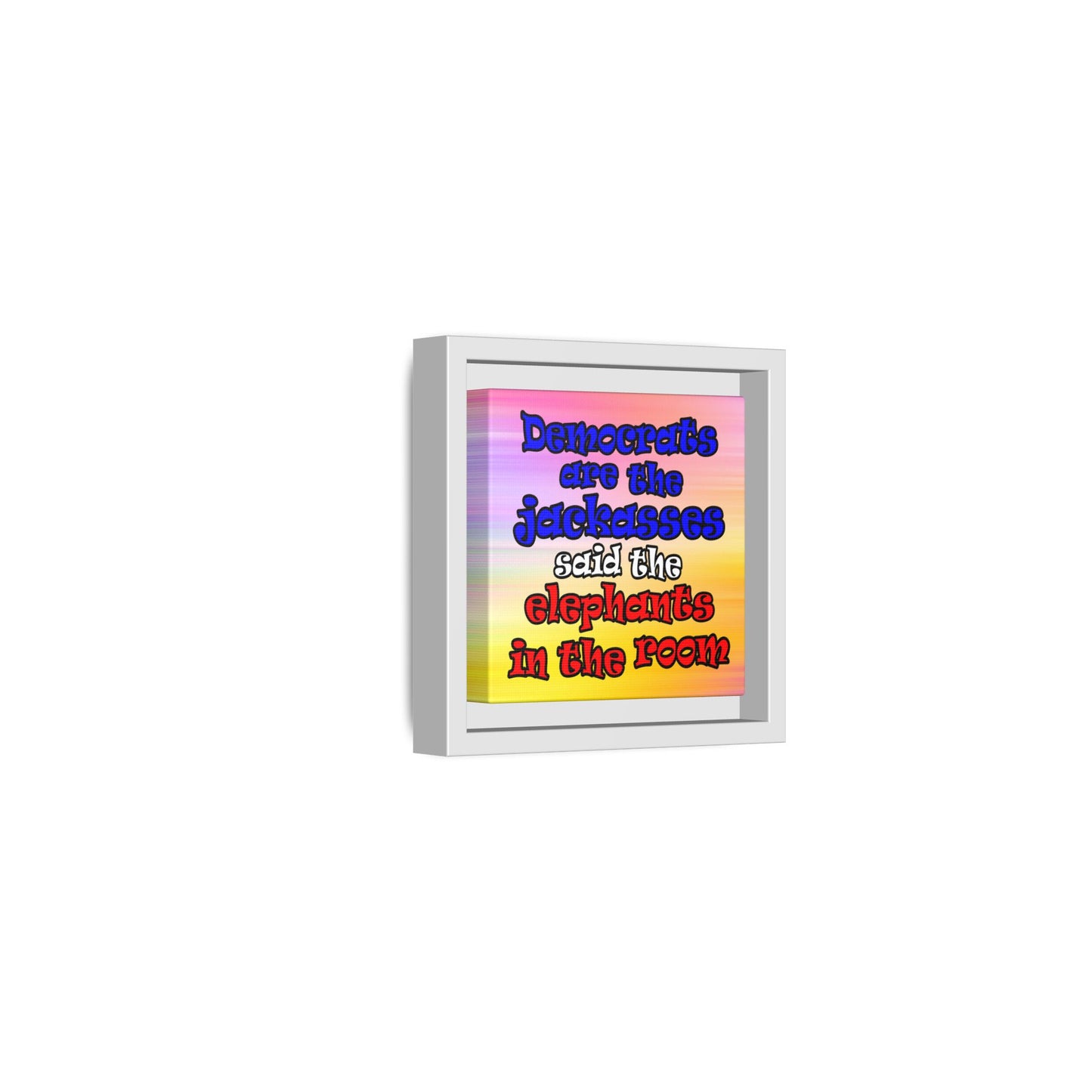donkeys and elephants - framed canvas art (color blur)