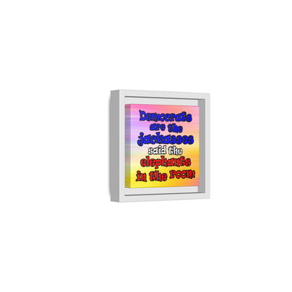 donkeys and elephants - framed canvas art (color blur)