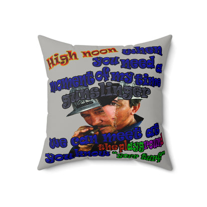 high noon - Faux Suede Square Pillow - (light grey)