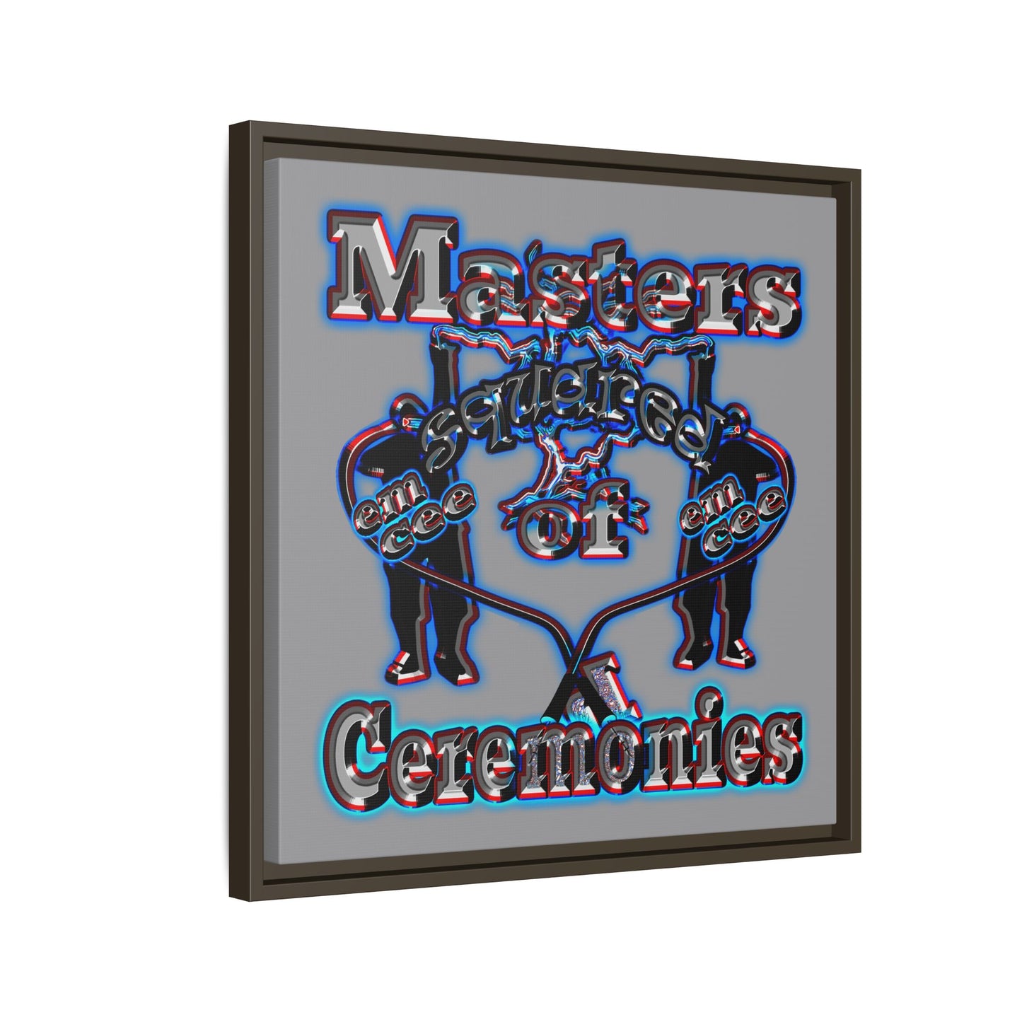 em cee squared - framed canvas art (grey)