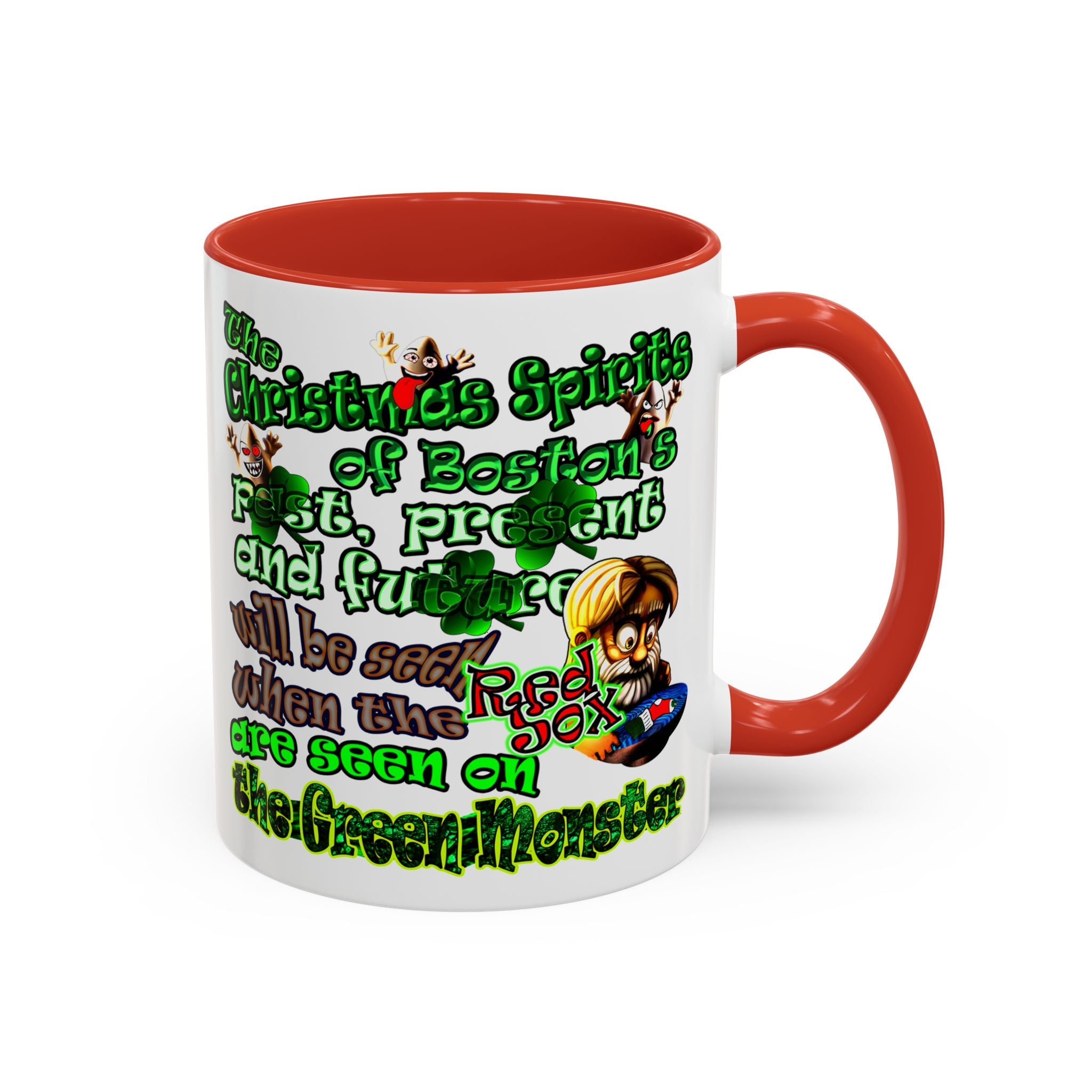 christmas spirits of boston - Accent Mug (white)