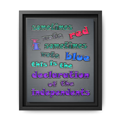 declaration of the independents - framed canvas art (grey-light grey)
