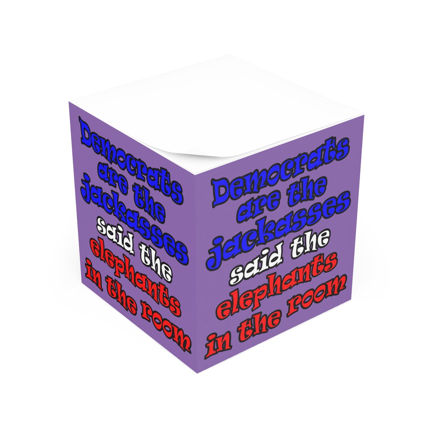 donkeys and elephants - note cube (light purple)