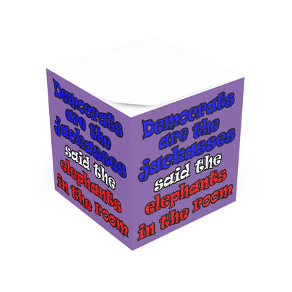 donkeys and elephants - note cube (light purple)