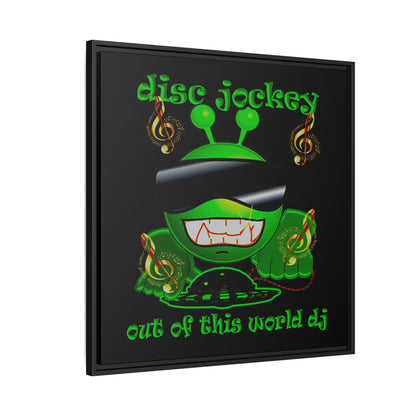 disc jockey - framed canvas art (black)