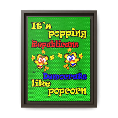 popping like popcorn - framed canvas art (logo green)