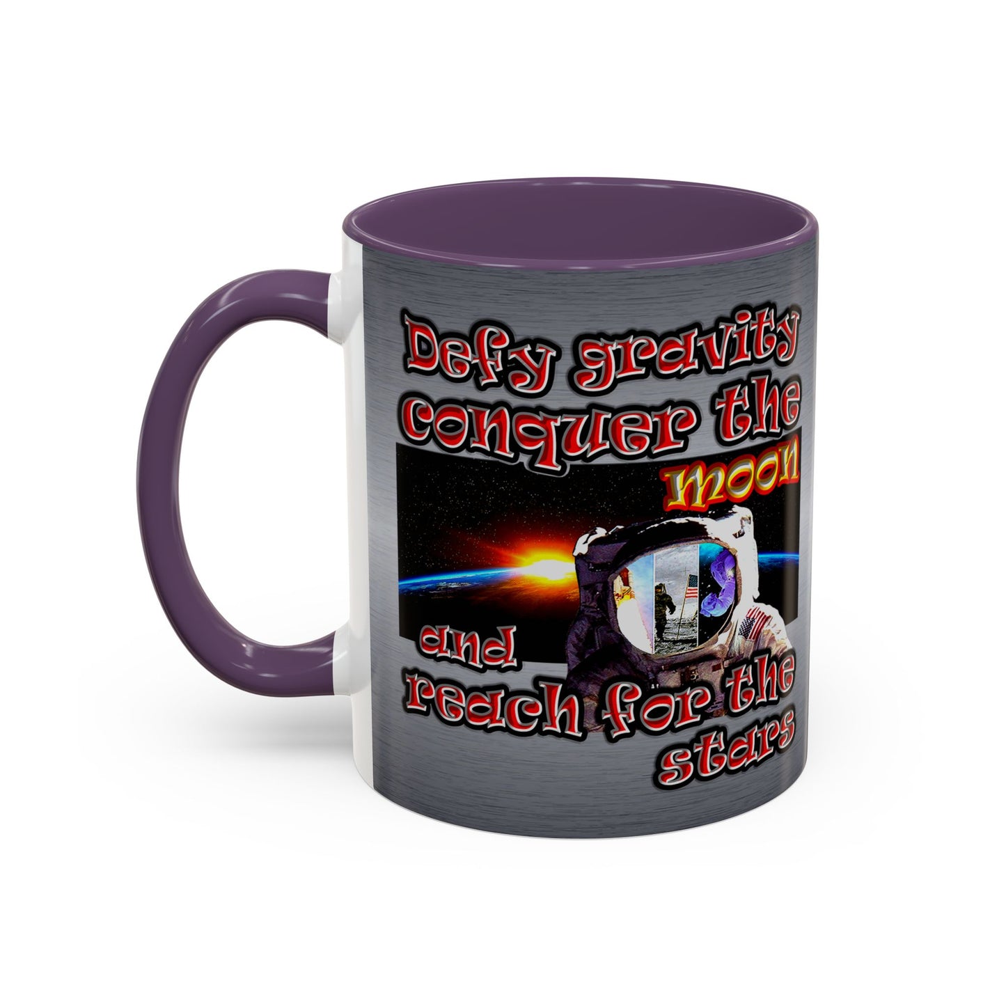 defy conquer reach - Accent Mug (brushed nickel)