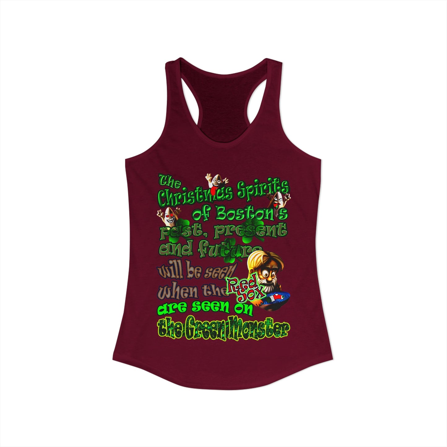 christmas spirits of boston - Women's Ideal Racerback Tank