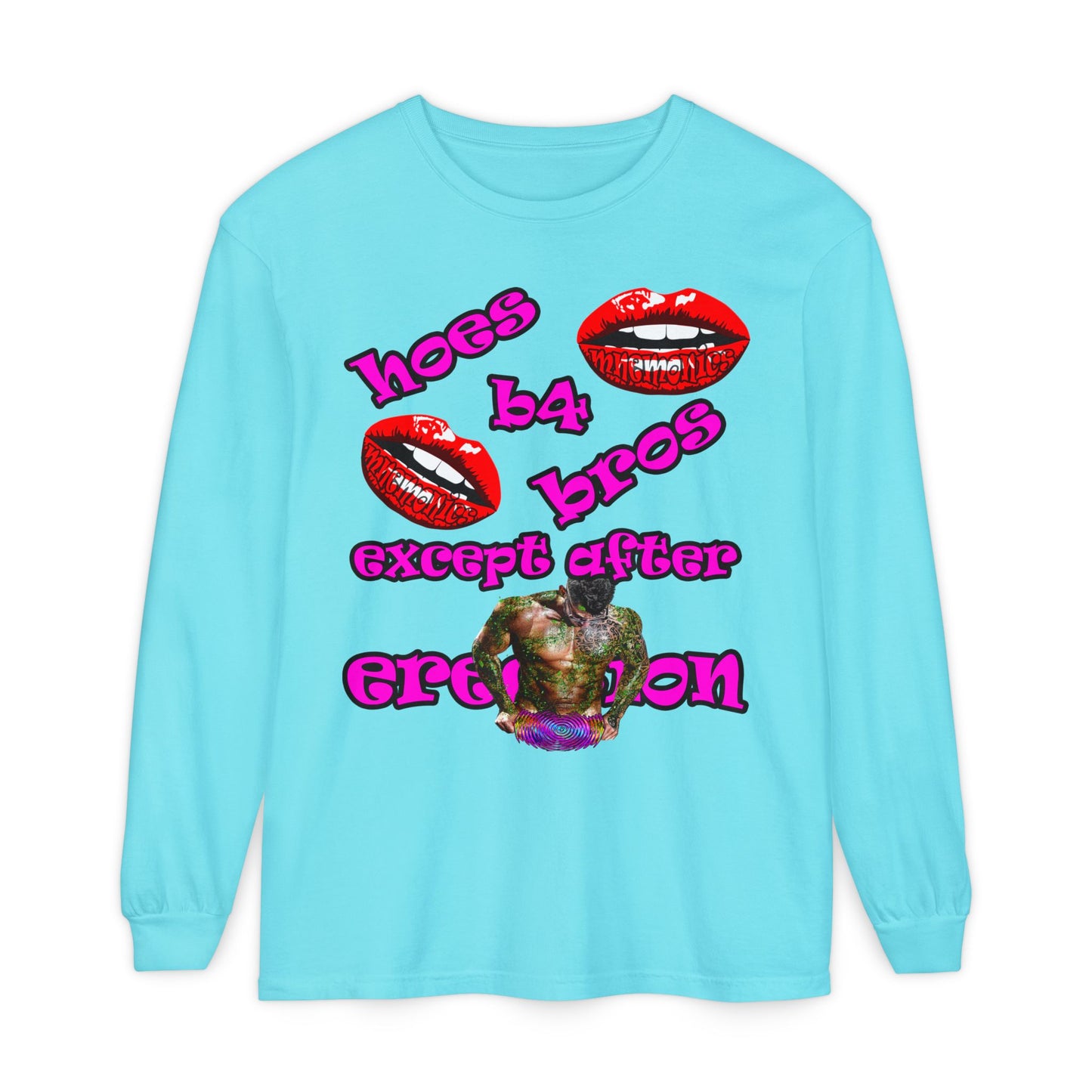 hoes b4 bros - Unisex Garment-dyed Long Sleeve T-Shirt