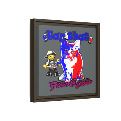 tag that - framed canvas art (dark grey)