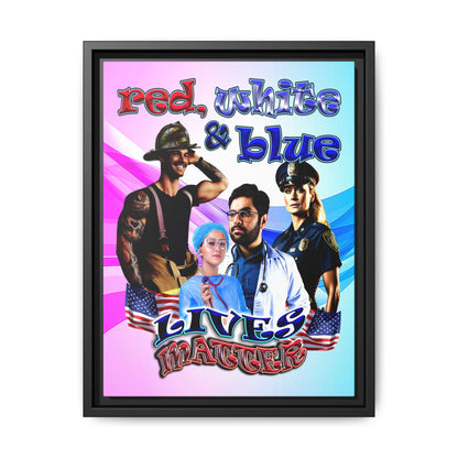 rw&b lives matter - framed canvas art (light blue-pink wave)