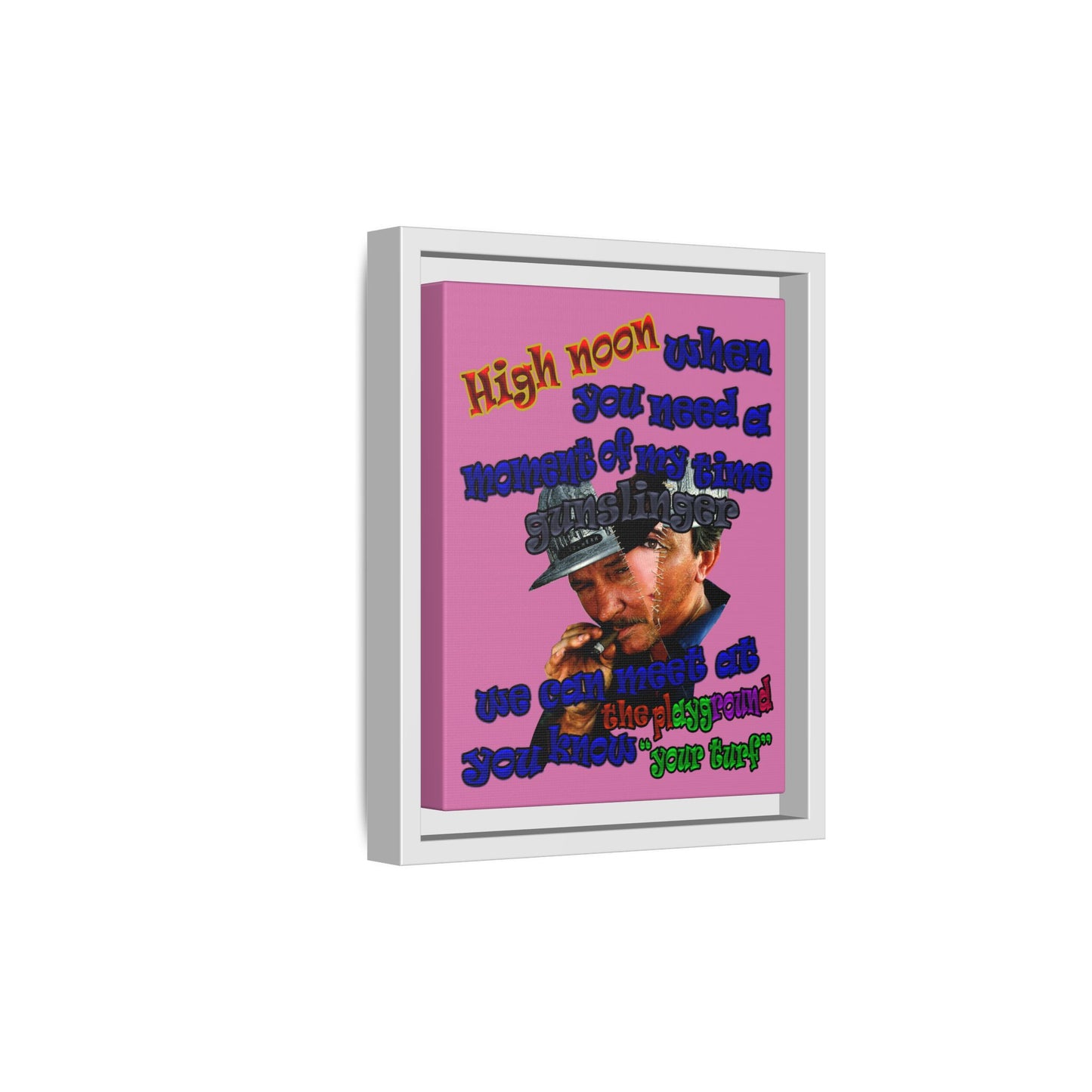 high noon - framed canvas art (light pink)