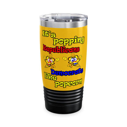 popping like popcorn - Ringneck Tumbler, 20oz (yellow)