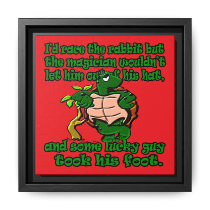 turtle race - framed canvas art (red)