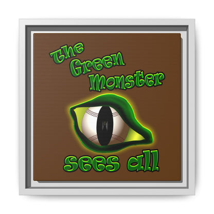 green monster - framed canvas art (brown)