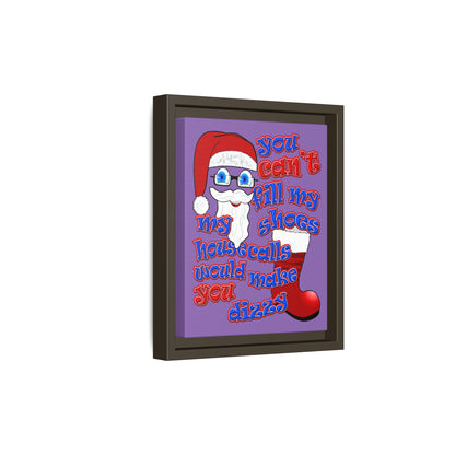 santa's shoes - framed canvas art (light purple)
