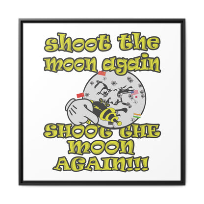 shoot the moon again - framed canvas art (white)
