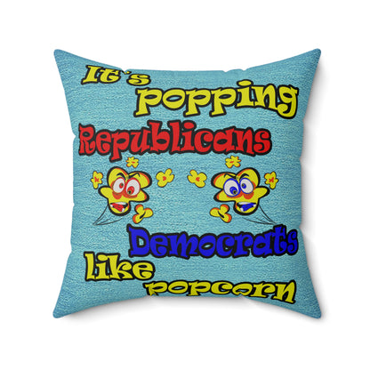 popping like popcorn - Faux Suede Square Pillow - (faded dark blue)