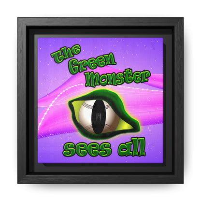 green monster - framed canvas art (purple-pink wave)