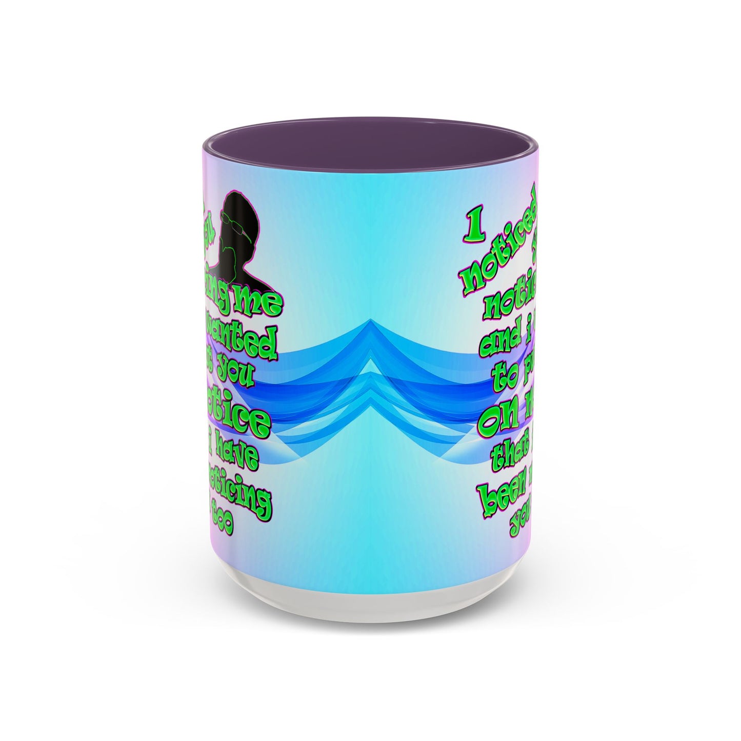 noticed you noticing - Accent Mug (light blue-pink wave)