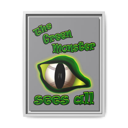green monster - framed canvas art (grey)