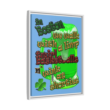celtics logo - framed canvas art (light blue)