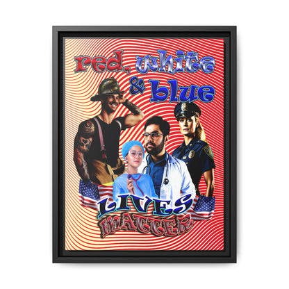 rw&b lives matter - framed canvas art (yellow-orange wave)