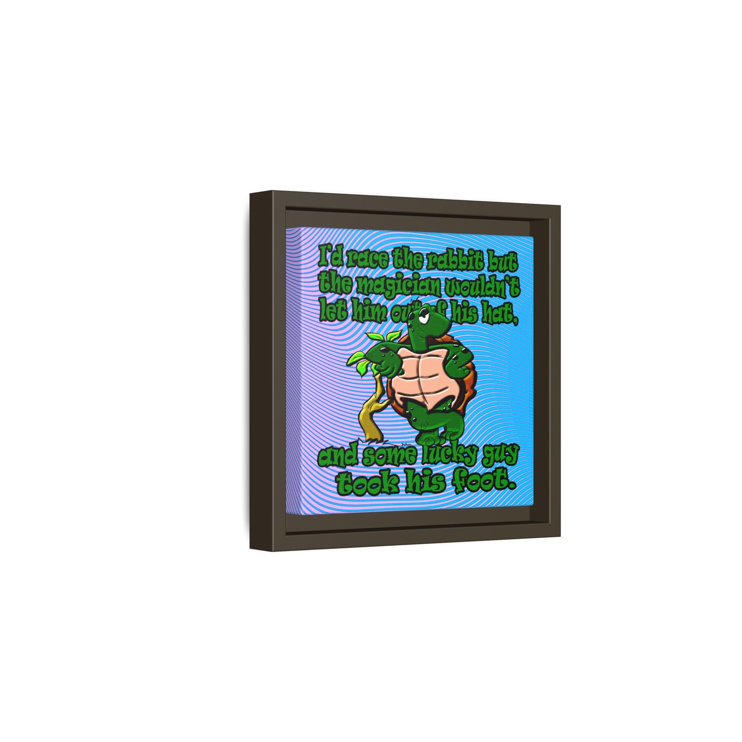turtle race - framed canvas art (light blue-purple wave)