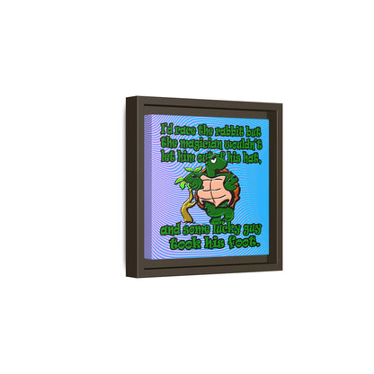 turtle race - framed canvas art (light blue-purple wave)