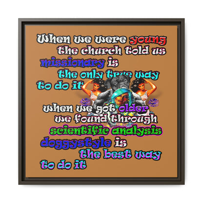 doggystyle - framed canvas art (light brown)
