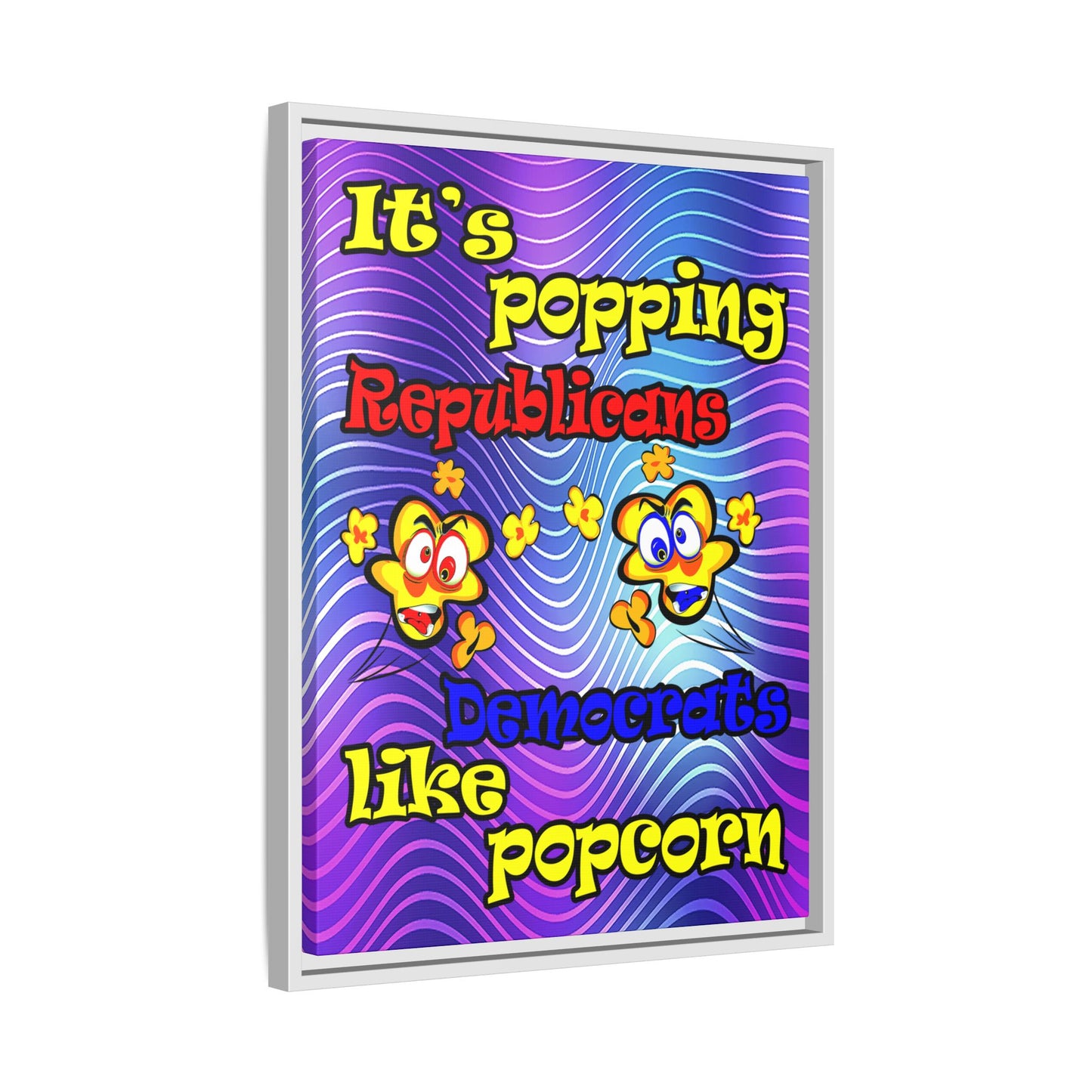 popping like popcorn - framed canvas art (purple wave)