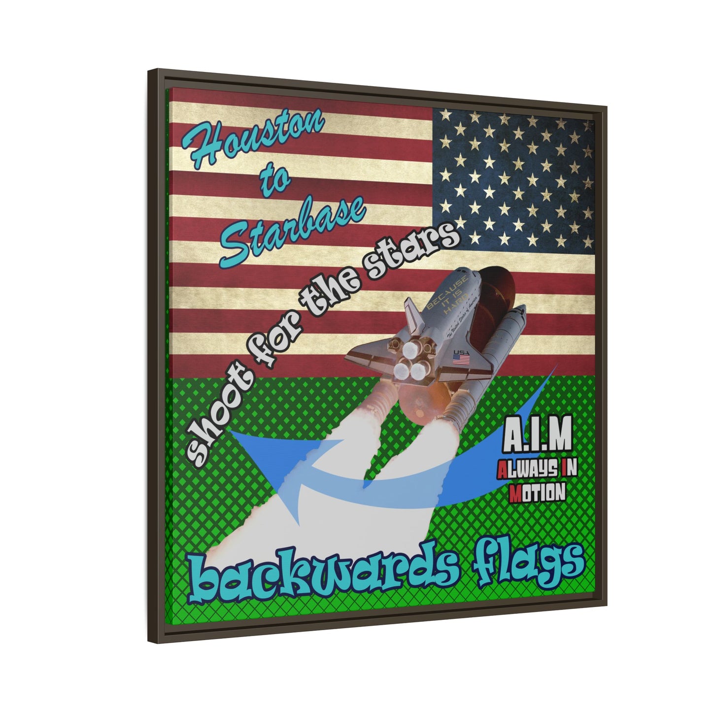 shoot for the stars - framed canvas art (logo green)