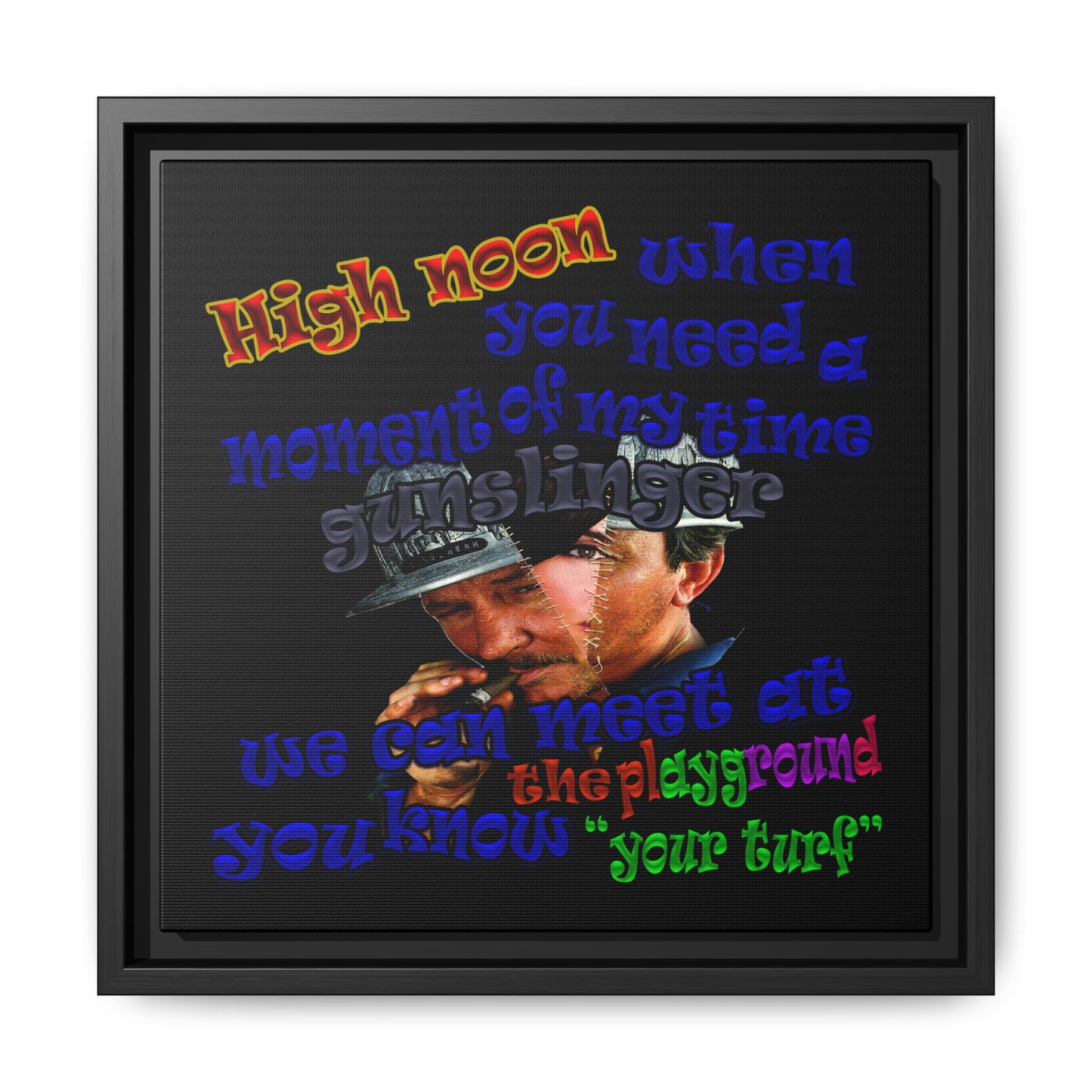 high noon - framed canvas art (black)