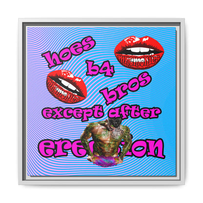 hoes b4 bros - framed canvas art (light blue-purple wave)