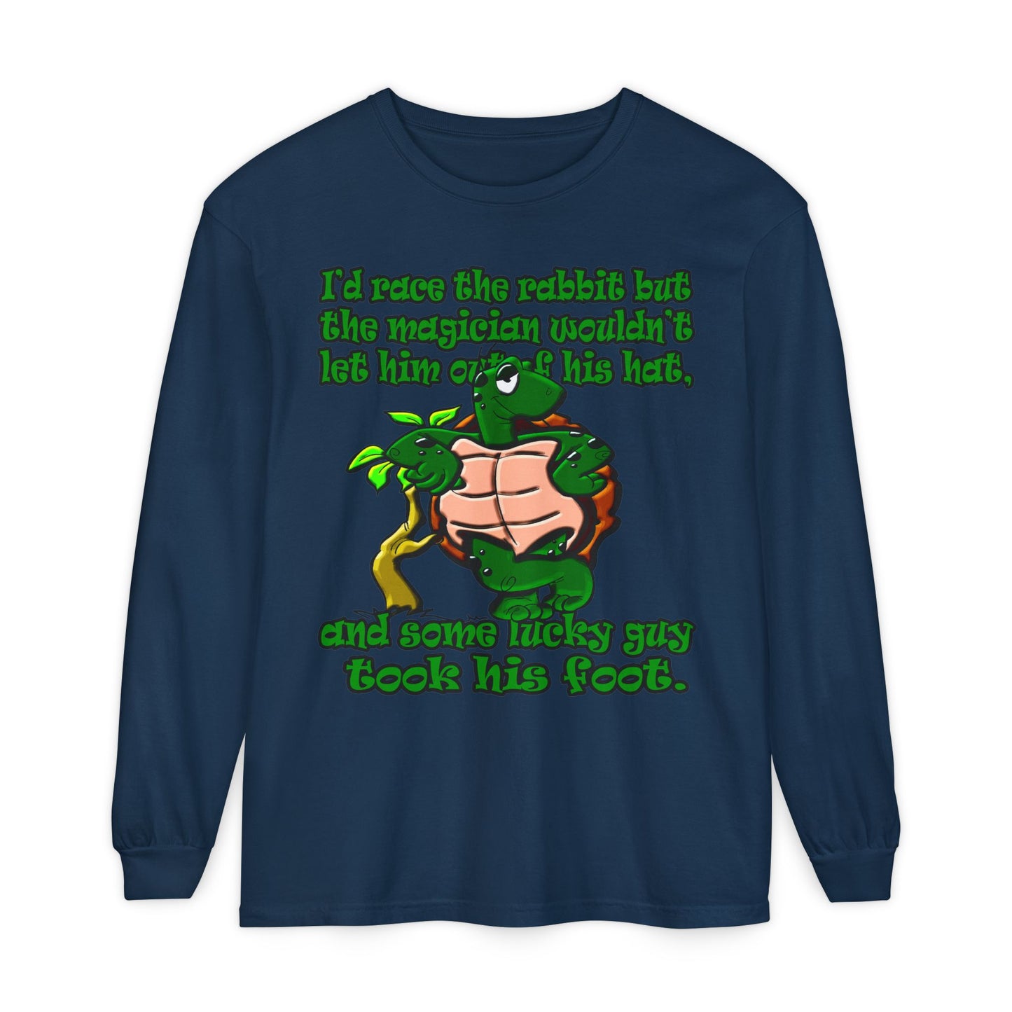 turtle race - Unisex Garment-dyed Long Sleeve T-Shirt
