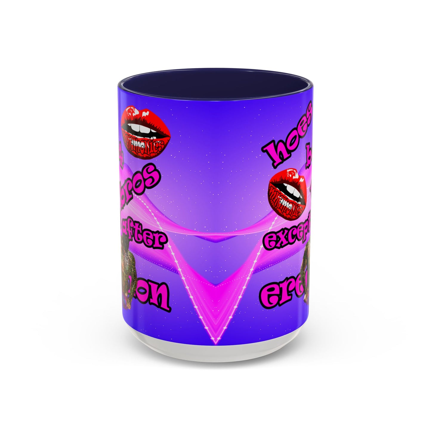 hoes b4 bros - Accent Mug (purple-pink wave)