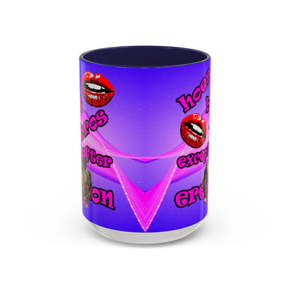 hoes b4 bros - Accent Mug (purple-pink wave)
