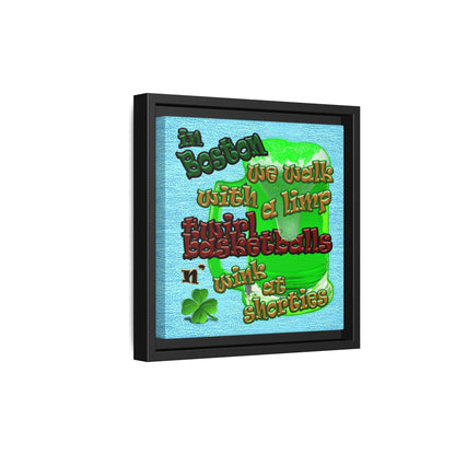 celtics logo - framed canvas art (faded blue)