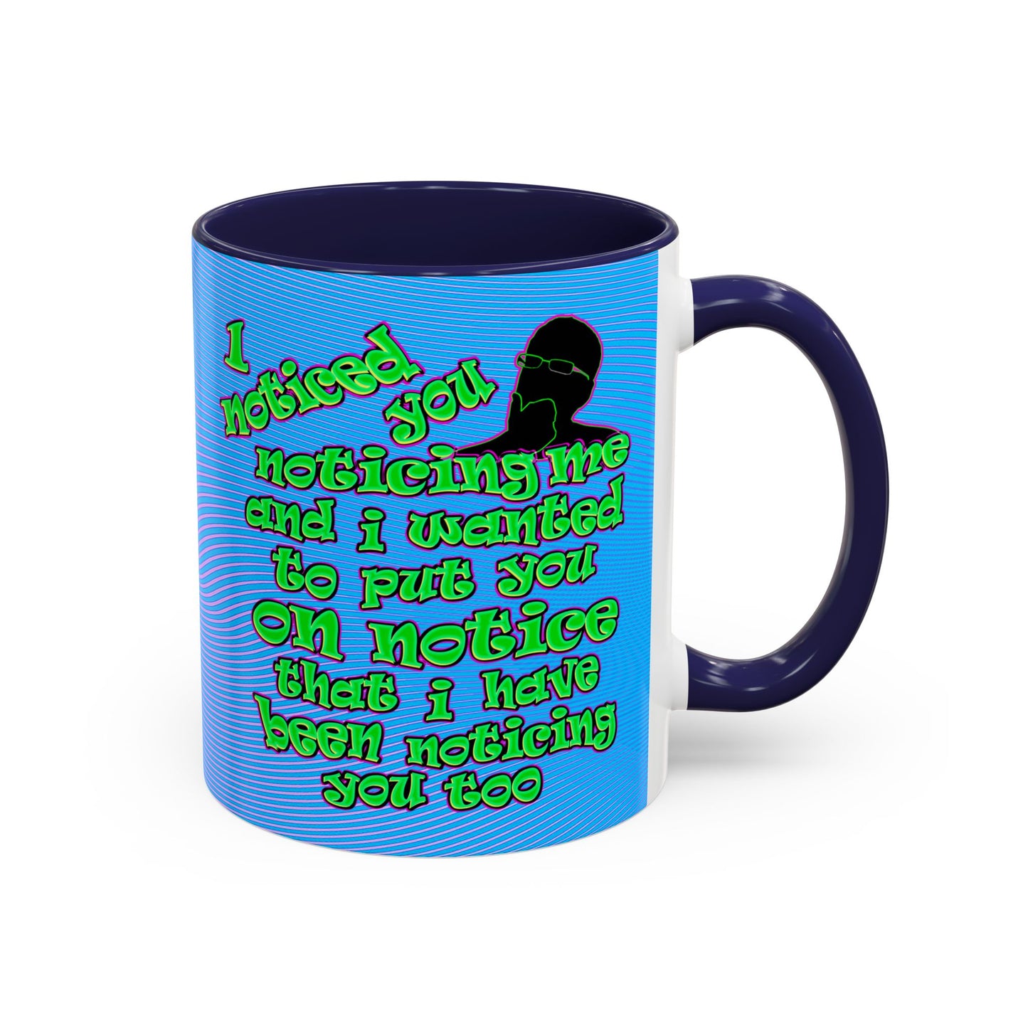 noticed you noticing - Accent Mug (light blue-purple wave)