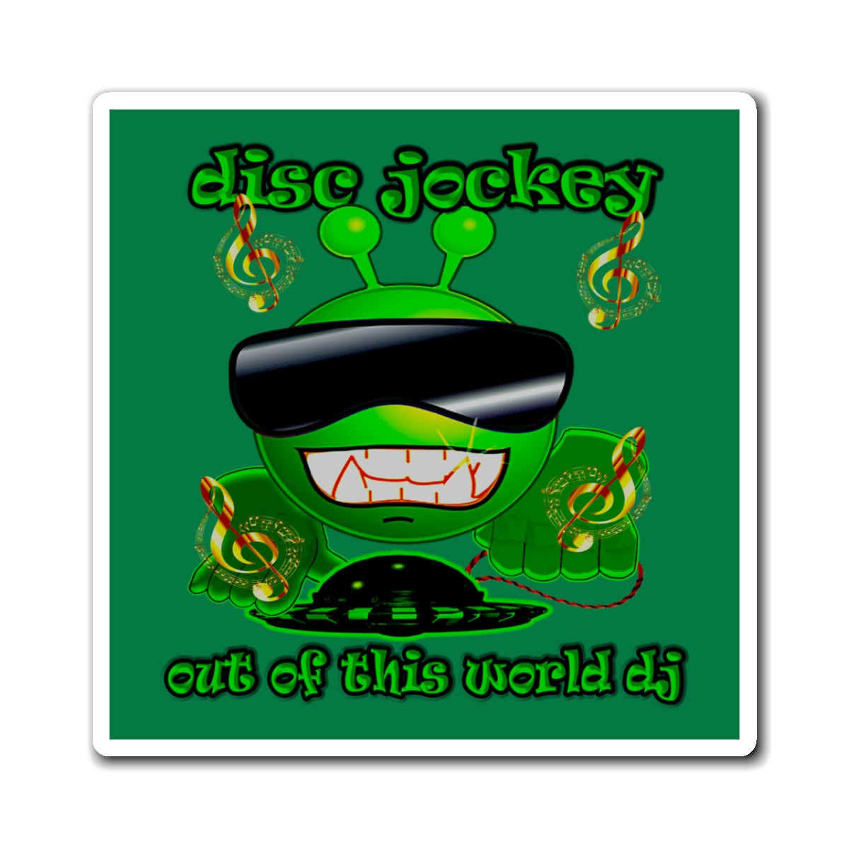 disc jockey - Magnets - (dark green)