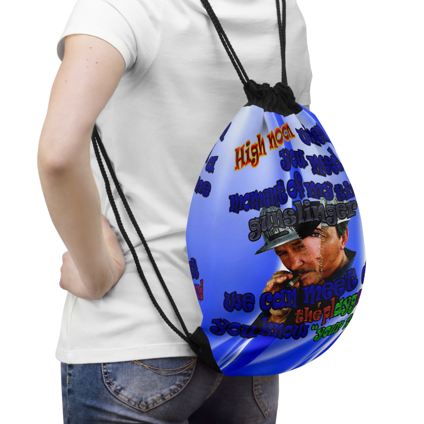 high noon - Drawstring Bag (blue-white wave)