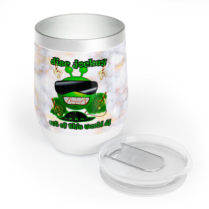 disc jockey - Chill Wine Tumbler (white marble)