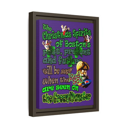 christmas spirits of boston - framed canvas art (purple)