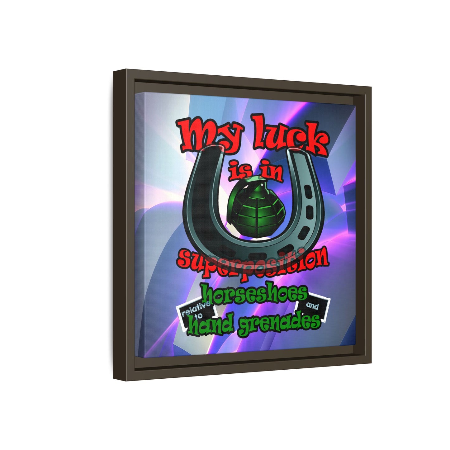 my luck - framed canvas art (grey-pink wave)