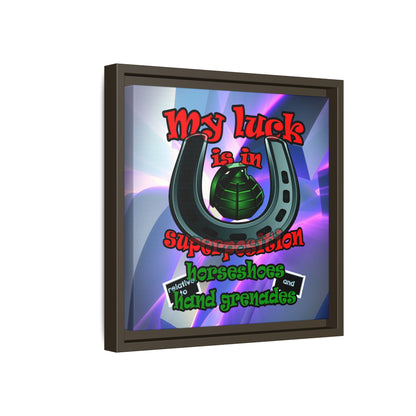 my luck - framed canvas art (grey-pink wave)