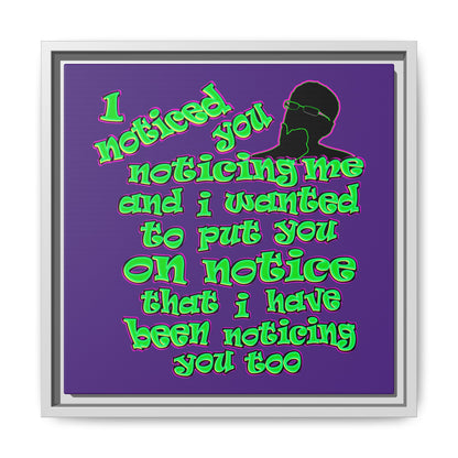 noticed you noticing - framed canvas art (purple)