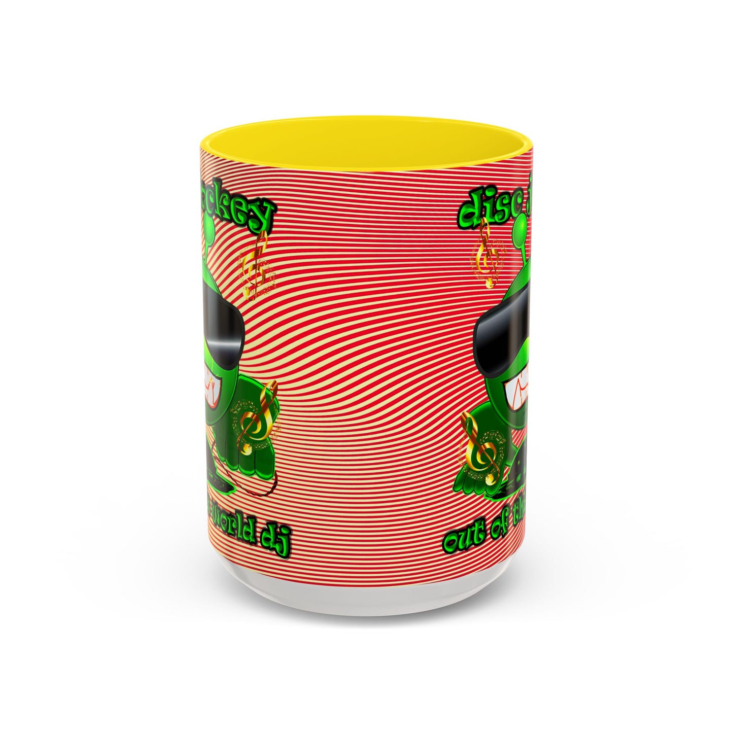 disc jockey - Accent Mug (yellow-orange wave)
