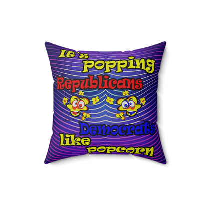 popping like popcorn - Spun Polyester Square Pillow - (purple wave)